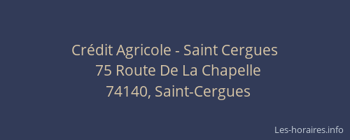 Cr&eacute;dit Agricole - Saint Cergues