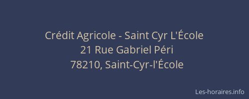 Crédit Agricole - Saint Cyr L'École