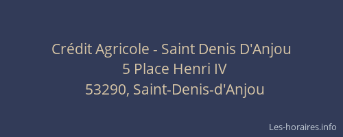 Crédit Agricole - Saint Denis D'Anjou