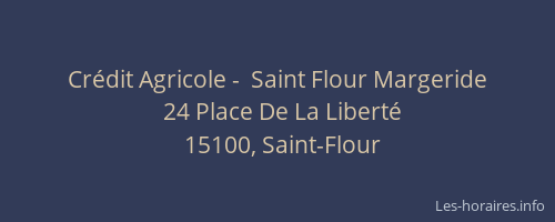 Crédit Agricole -  Saint Flour Margeride