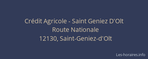 Crédit Agricole - Saint Geniez D'Olt