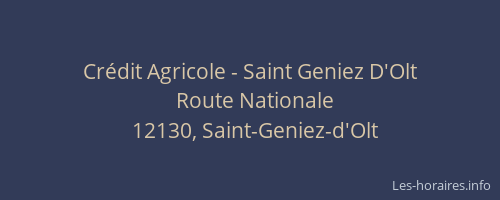 Cr&eacute;dit Agricole - Saint Geniez D'Olt