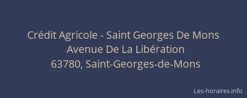 Cr&eacute;dit Agricole - Saint Georges De Mons