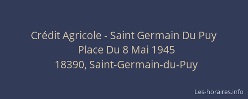 Crédit Agricole - Saint Germain Du Puy