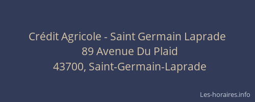 Crédit Agricole - Saint Germain Laprade