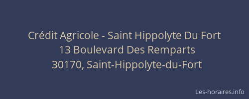 Crédit Agricole - Saint Hippolyte Du Fort