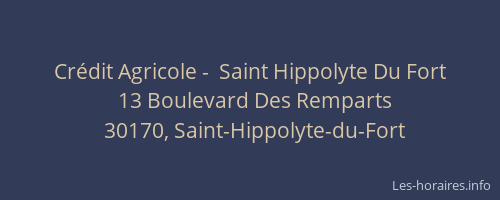 Crédit Agricole -  Saint Hippolyte Du Fort