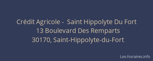 Cr&eacute;dit Agricole -  Saint Hippolyte Du Fort