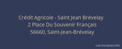 Crédit Agricole - Saint Jean Brévelay