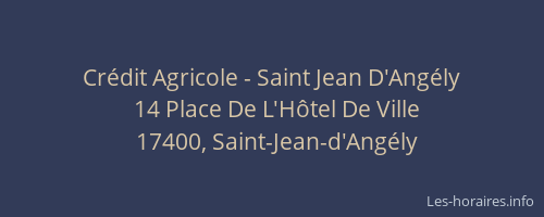 Crédit Agricole - Saint Jean D'Angély
