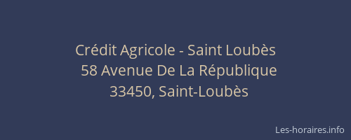 Cr&eacute;dit Agricole - Saint Loub&egrave;s