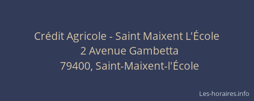Cr&eacute;dit Agricole - Saint Maixent L'&Eacute;cole