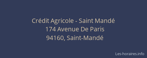 Crédit Agricole - Saint Mandé