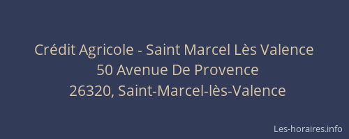 Cr&eacute;dit Agricole - Saint Marcel L&egrave;s Valence
