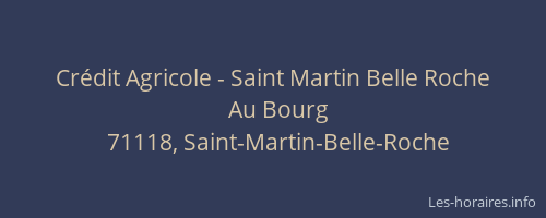 Crédit Agricole - Saint Martin Belle Roche