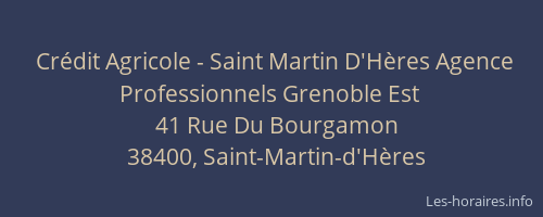 Crédit Agricole - Saint Martin D'Hères Agence Professionnels Grenoble Est