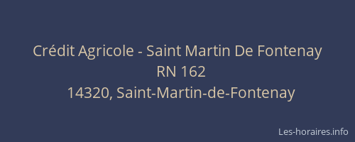 Crédit Agricole - Saint Martin De Fontenay