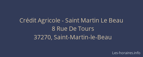 Cr&eacute;dit Agricole - Saint Martin Le Beau