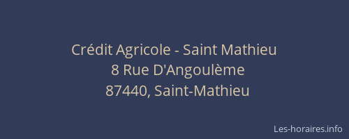 Crédit Agricole - Saint Mathieu