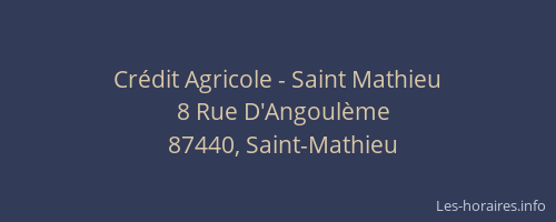 Cr&eacute;dit Agricole - Saint Mathieu