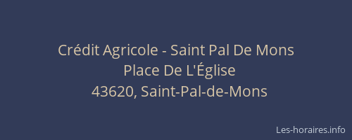 Crédit Agricole - Saint Pal De Mons