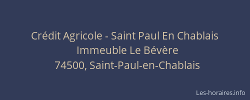 Cr&eacute;dit Agricole - Saint Paul En Chablais