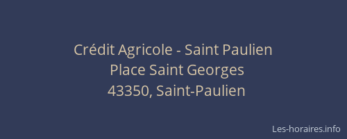 Crédit Agricole - Saint Paulien