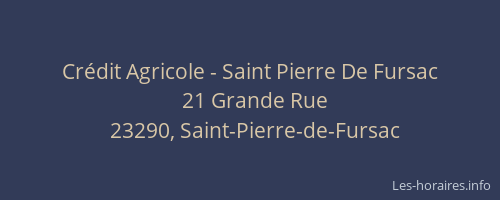 Crédit Agricole - Saint Pierre De Fursac