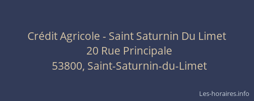 Crédit Agricole - Saint Saturnin Du Limet