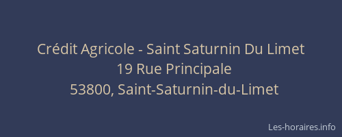 Crédit Agricole - Saint Saturnin Du Limet