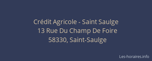 Crédit Agricole - Saint Saulge