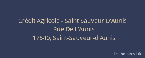 Cr&eacute;dit Agricole - Saint Sauveur D'Aunis