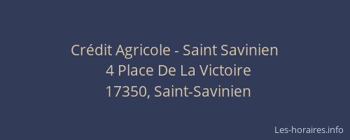 Cr&eacute;dit Agricole - Saint Savinien