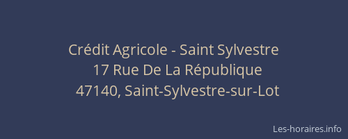 Crédit Agricole - Saint Sylvestre