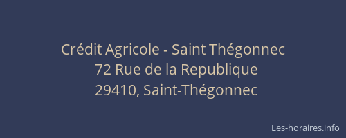 Crédit Agricole - Saint Thégonnec