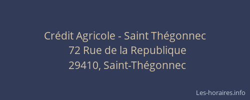 Cr&eacute;dit Agricole - Saint Th&eacute;gonnec