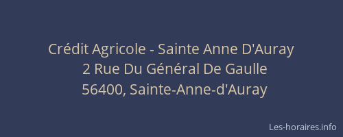 Crédit Agricole - Sainte Anne D'Auray