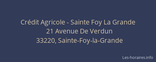 Crédit Agricole - Sainte Foy La Grande