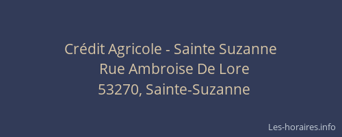 Cr&eacute;dit Agricole - Sainte Suzanne