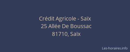 Crédit Agricole - Saïx