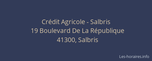 Cr&eacute;dit Agricole - Salbris