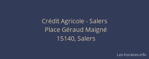 Crédit Agricole - Salers
