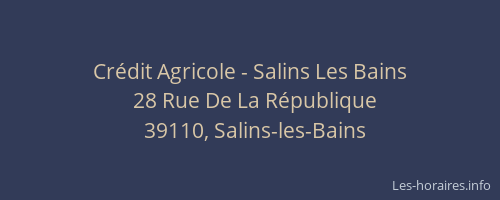 Crédit Agricole - Salins Les Bains