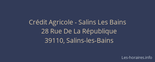 Cr&eacute;dit Agricole - Salins Les Bains