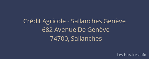 Crédit Agricole - Sallanches Genève