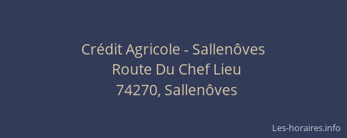 Cr&eacute;dit Agricole - Sallen&ocirc;ves