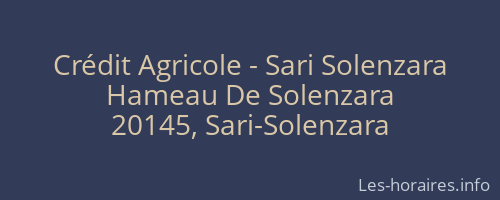 Cr&eacute;dit Agricole - Sari Solenzara