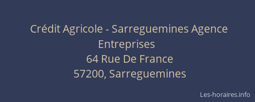 Cr&eacute;dit Agricole - Sarreguemines Agence Entreprises