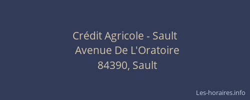 Cr&eacute;dit Agricole - Sault