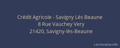 Cr&eacute;dit Agricole - Savigny L&egrave;s Beaune